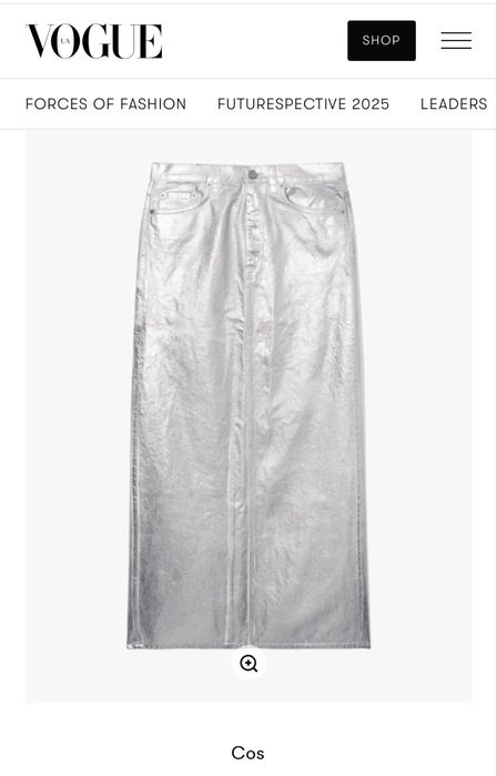 Джинсова срібна максі спідниця Cos