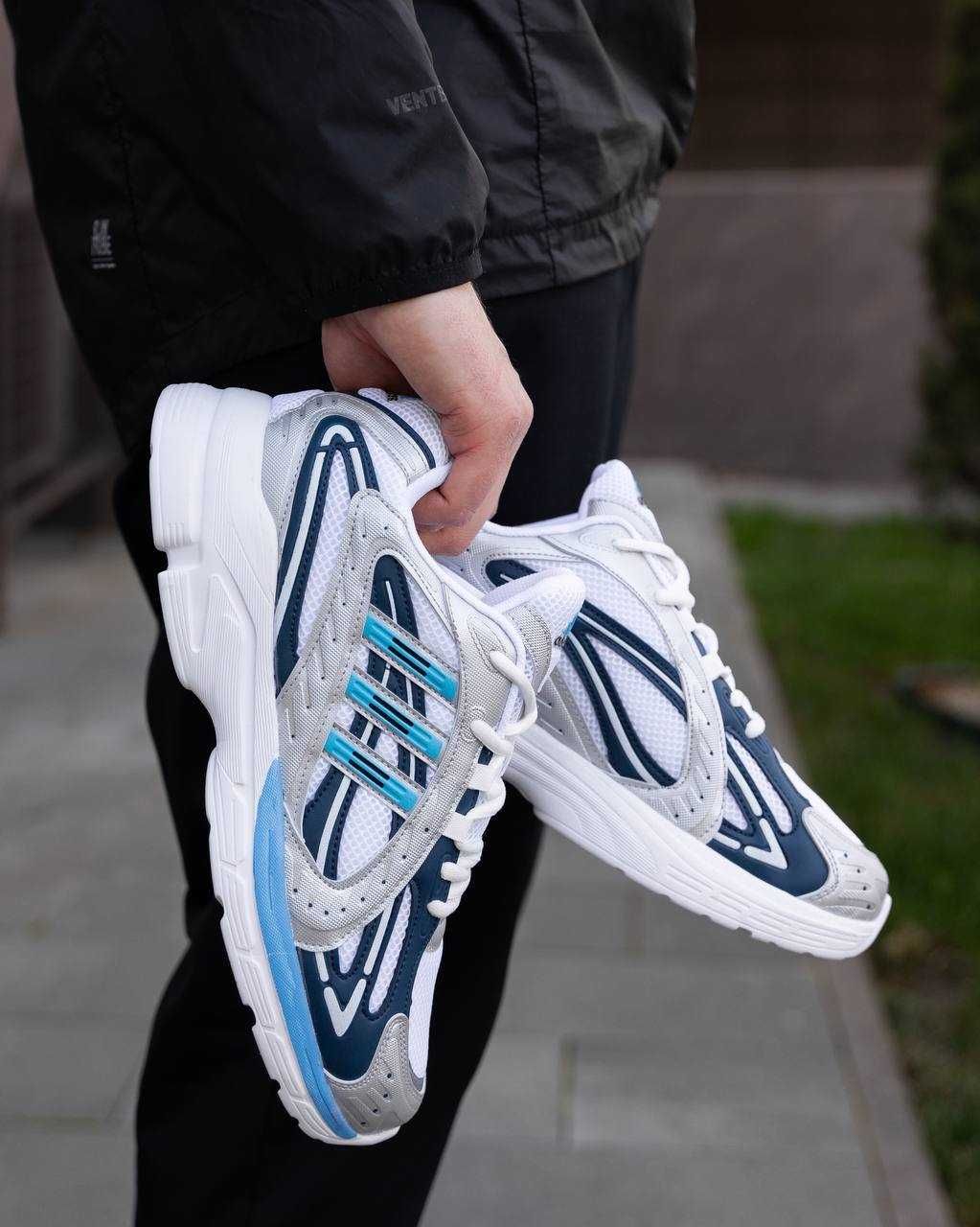 Чоловічі кросівки Adidas Responce білий з синім AD069 ТОПЧИК