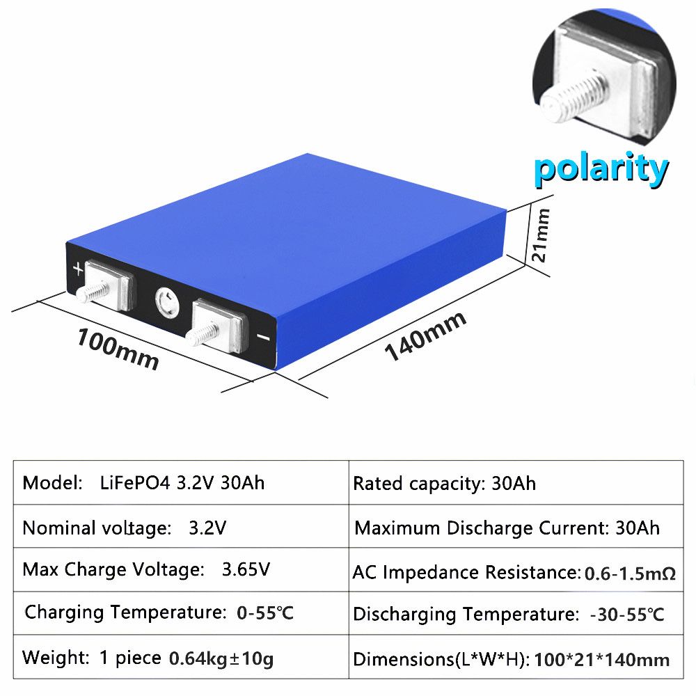 Аккумулятор 30ач LiFePO4 LiitoKala 30 Ah - 3.2V Литий-железо-фосфатный