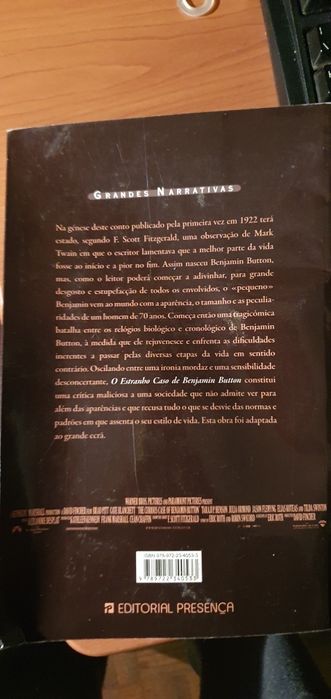 Livro "O Estranho Caso de Benjamin Button"