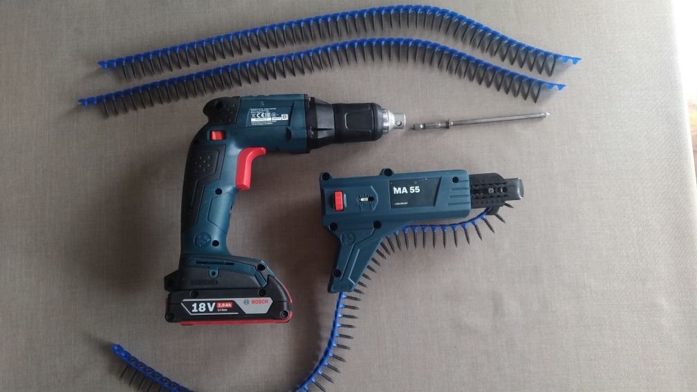 Bosch GSR 18 V-EC TE Wkrętarka do regipsow z magazynkiem głowicą