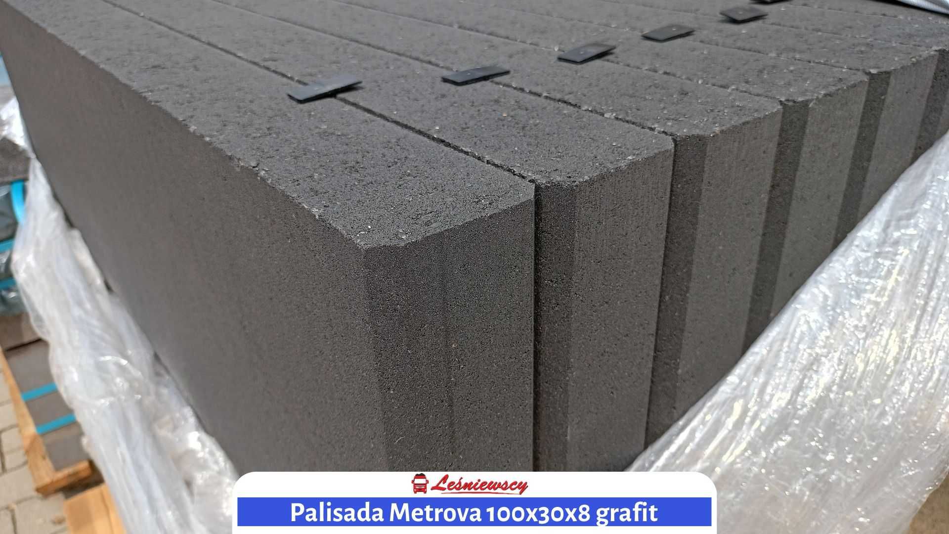 Palisada Metrova grafit 100x30x8 faza - schody, taras - kurier