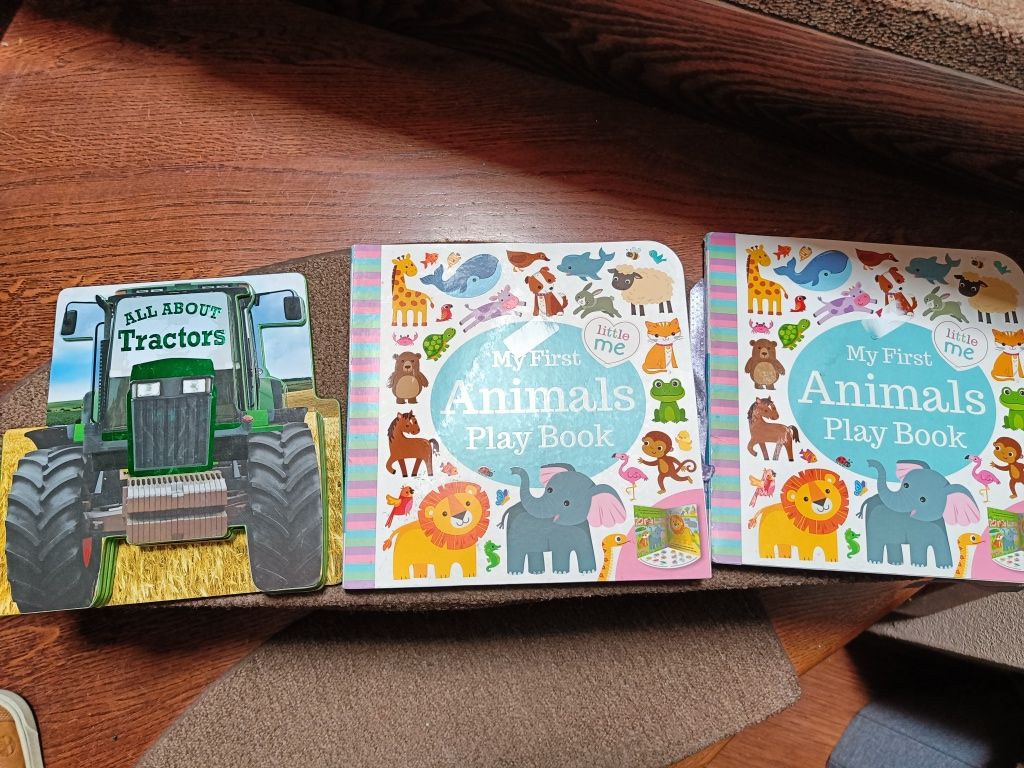 Komplet Książka po angielsku o traktorach zwierzęta