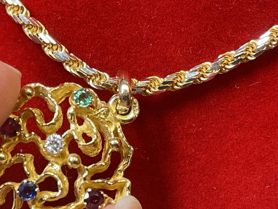 Naszyjnik, łańcuszek, zawieszka ZŁOTO pr.750