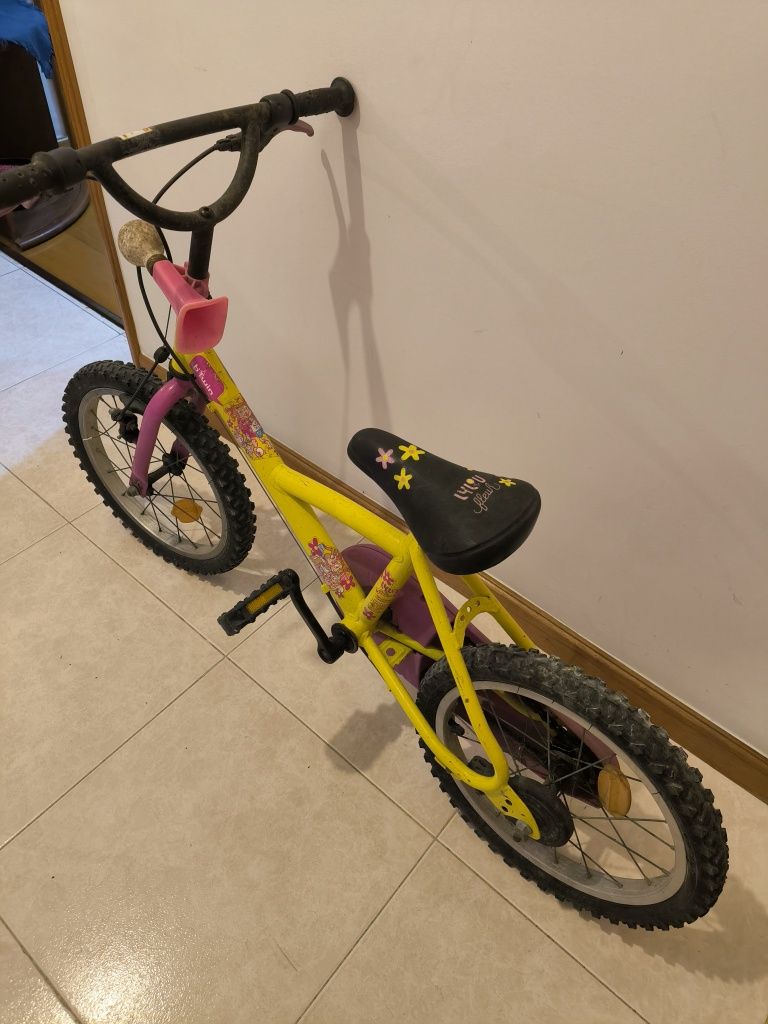 Bicicleta Infantil Aro 14 – Colorida (Amarela e Rosa)