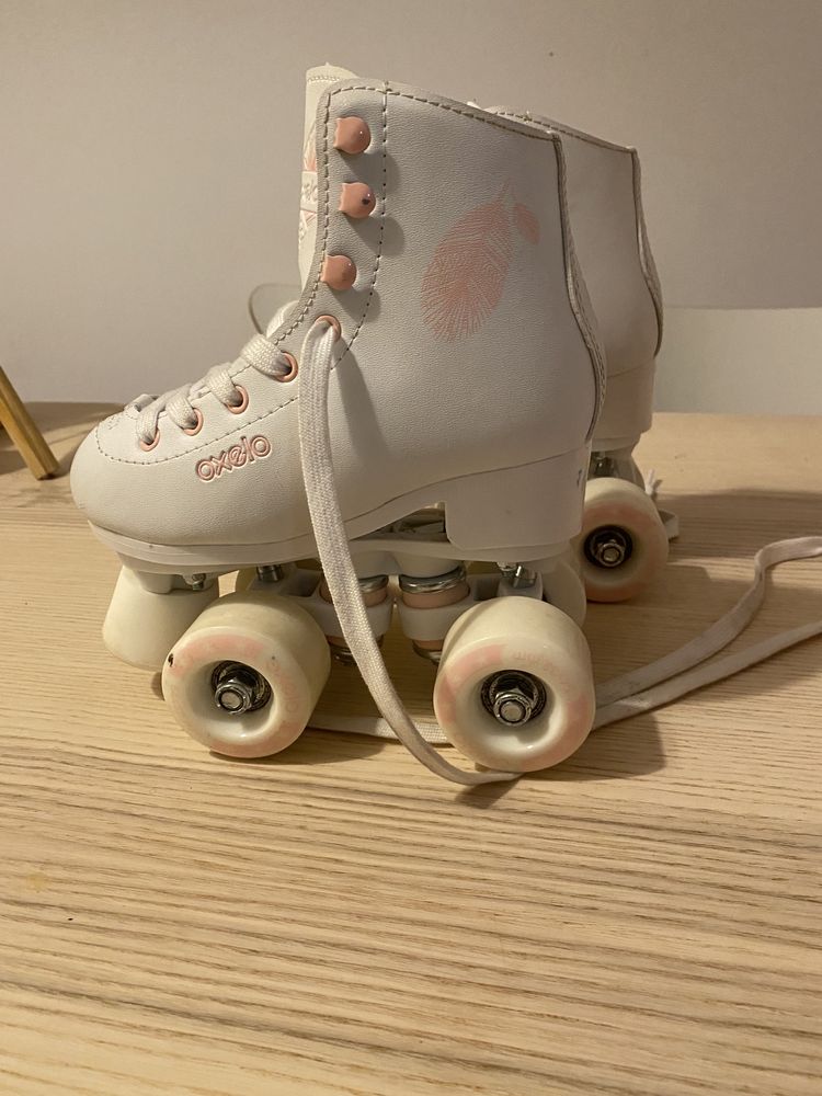 Patins de 4 Rodas Criança QUAD 100 Branco - Patinagem Artística