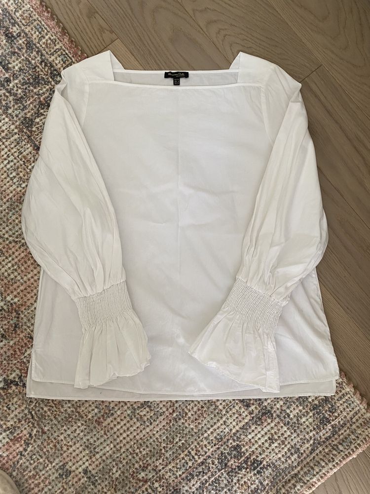 Koszula Massimo Dutti 34/36 biała popelinowa bawełna basic
