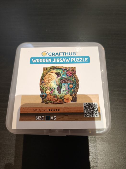 Drewniane puzzle świetlisty koliber