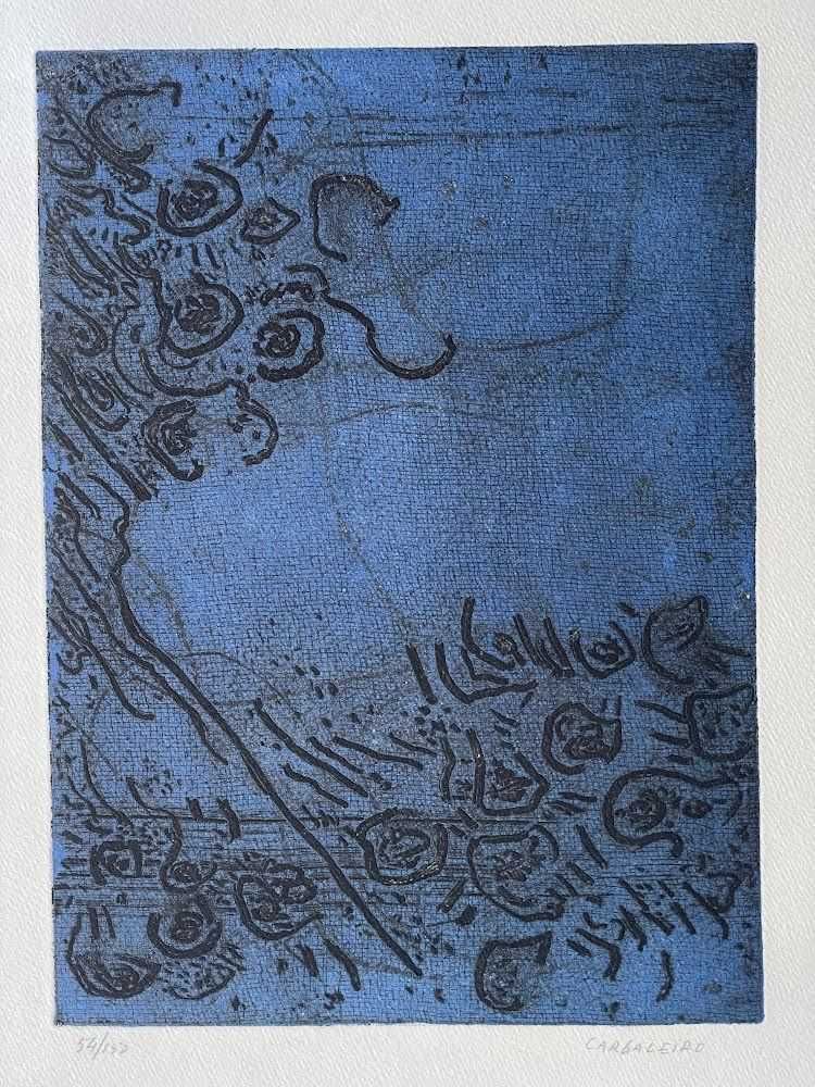 Serigrafia Cargaleiro - Paisagem Azul - Agua Forte