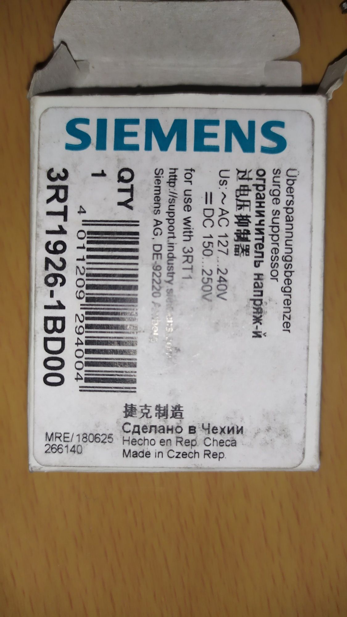 Варистор Siemens 3RT1926-1BD00, AC 127-240V, DC 150-250V
