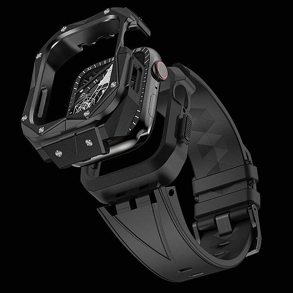 Kingxbar CYF140/2w1 pancerne etui Apple Watch 9, 8, 7 (45 mm) ze stali