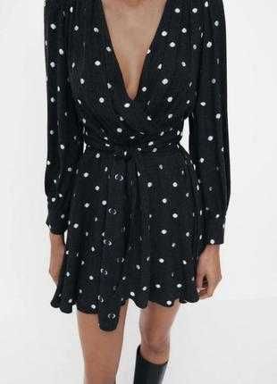 Платье  в горошек zara