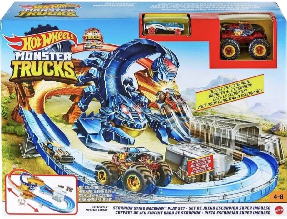 Продам б/в Hot Wheels Monster Trucks Scorpion Raceway Boosted Set