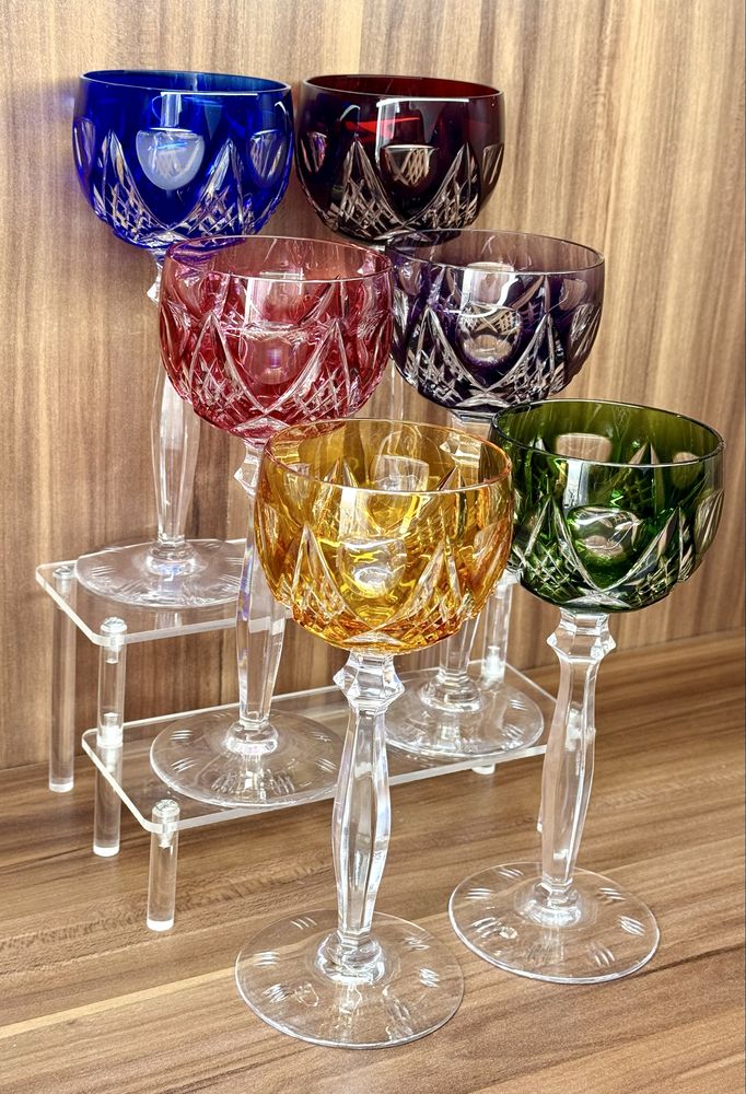 Винтажные хрустальные фужеры для вина Piell & Putzler Crystal GDR Герм