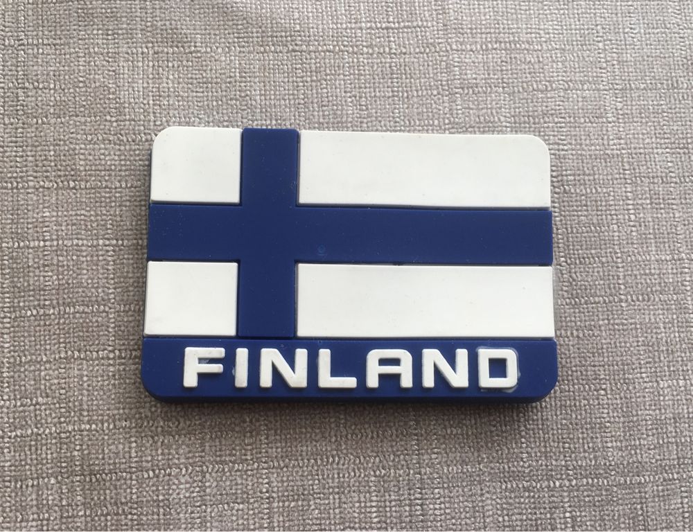 Magnes na lodówkę gumowy z Finlandii - Finlandia flaga fińska Finland