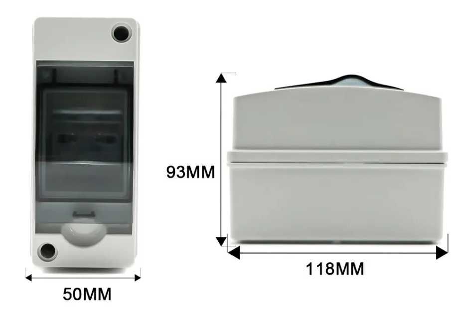Зовнішній водонепроникний IP65 бокс 2 DIN для двополюсного автомата