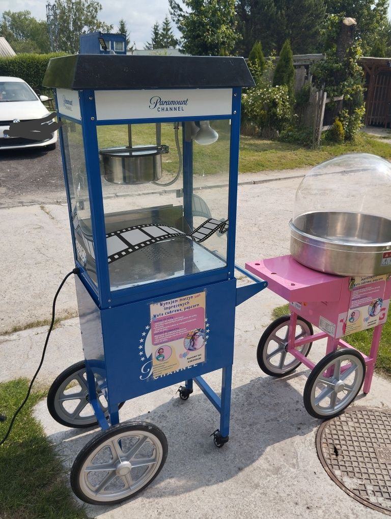 Wynajem maszyny do waty cukrowej i popcornu