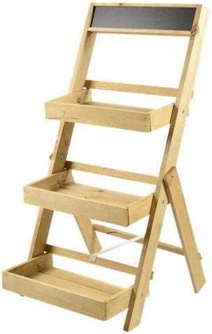 Drewniany kwietnik etażetka, do ogrodu lub domu Riya z 3 półkami