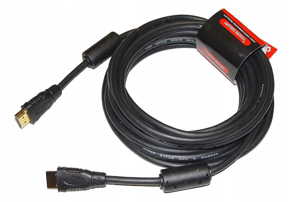 Kabel HDMI - HDMI 5 m pozłacane wtyki, filtry