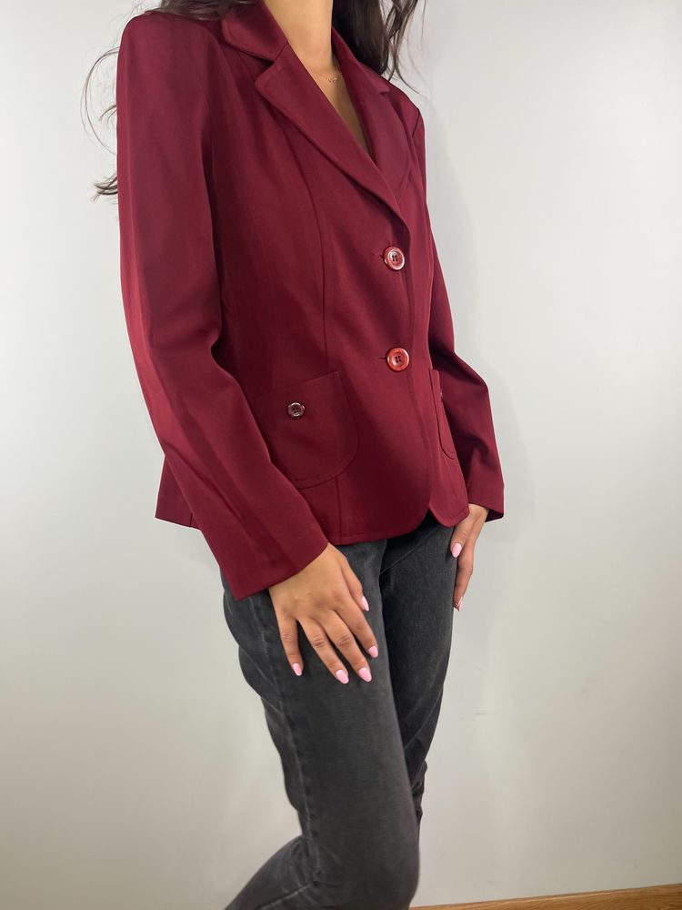 Bordowa burgundowa marynarka zakiet blazer Tracy Evans rozmiar 40