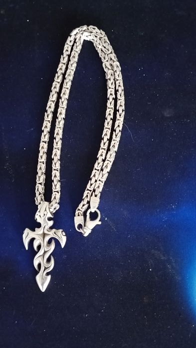 Łańcuszek srebrny splot królewski 925