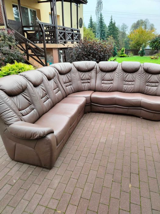 Narożnik rogówka skórzana brązowa