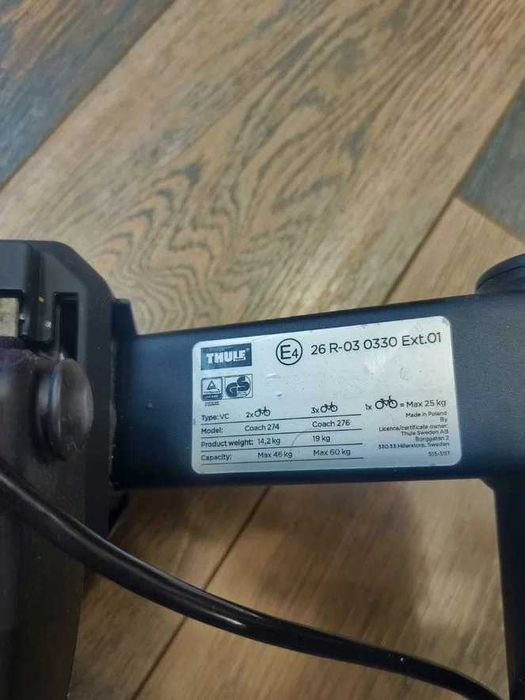 Thule Coach 276 – bagażnik rowerowy  adapter na 4. rower (Thule 926-1)