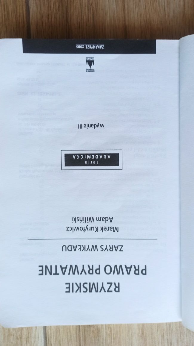 Rzymskie prawo prywatne zarys wykładu Marek Kuryłowicz Adam Wiliński