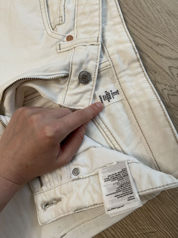 Прямі білі джинси H&M