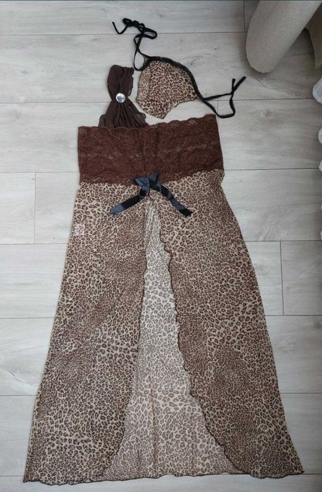 Koronkowa koszula nocna,Ręcznie robiona,projektowana w Egipcie, roz Xl