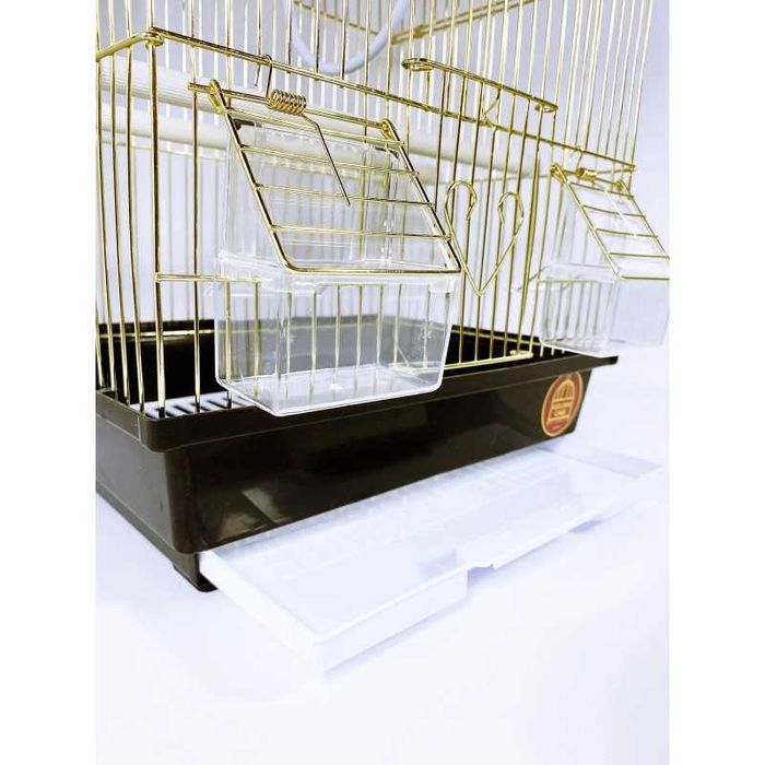 Компактная клетка для мелких попугаев, золотое покрытие! AV105