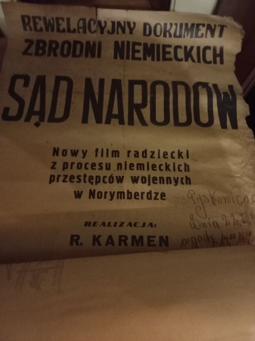 Plakat prl z lat 1940-tych oryginalny