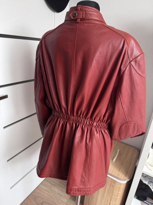 Kurtka skórzana bordo
