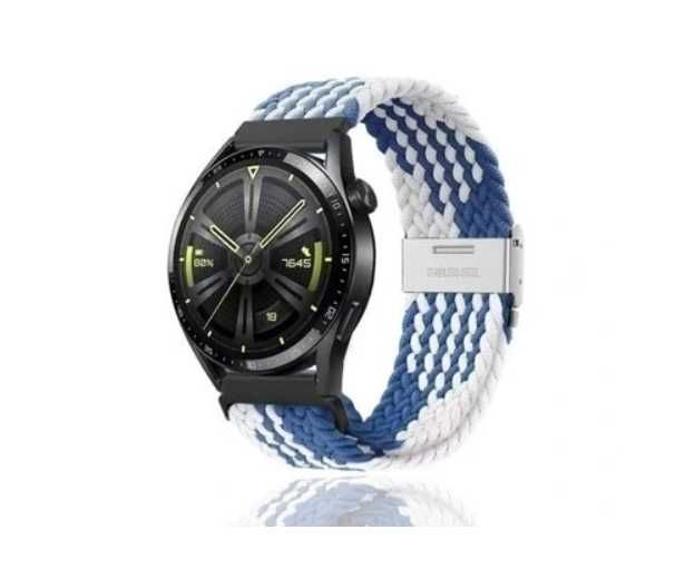 Niebiesko Biały Nylonowy Pasek 22MM