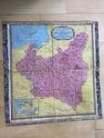 Stara oryginalna przedwojenna mapa Polski PRL Antyk