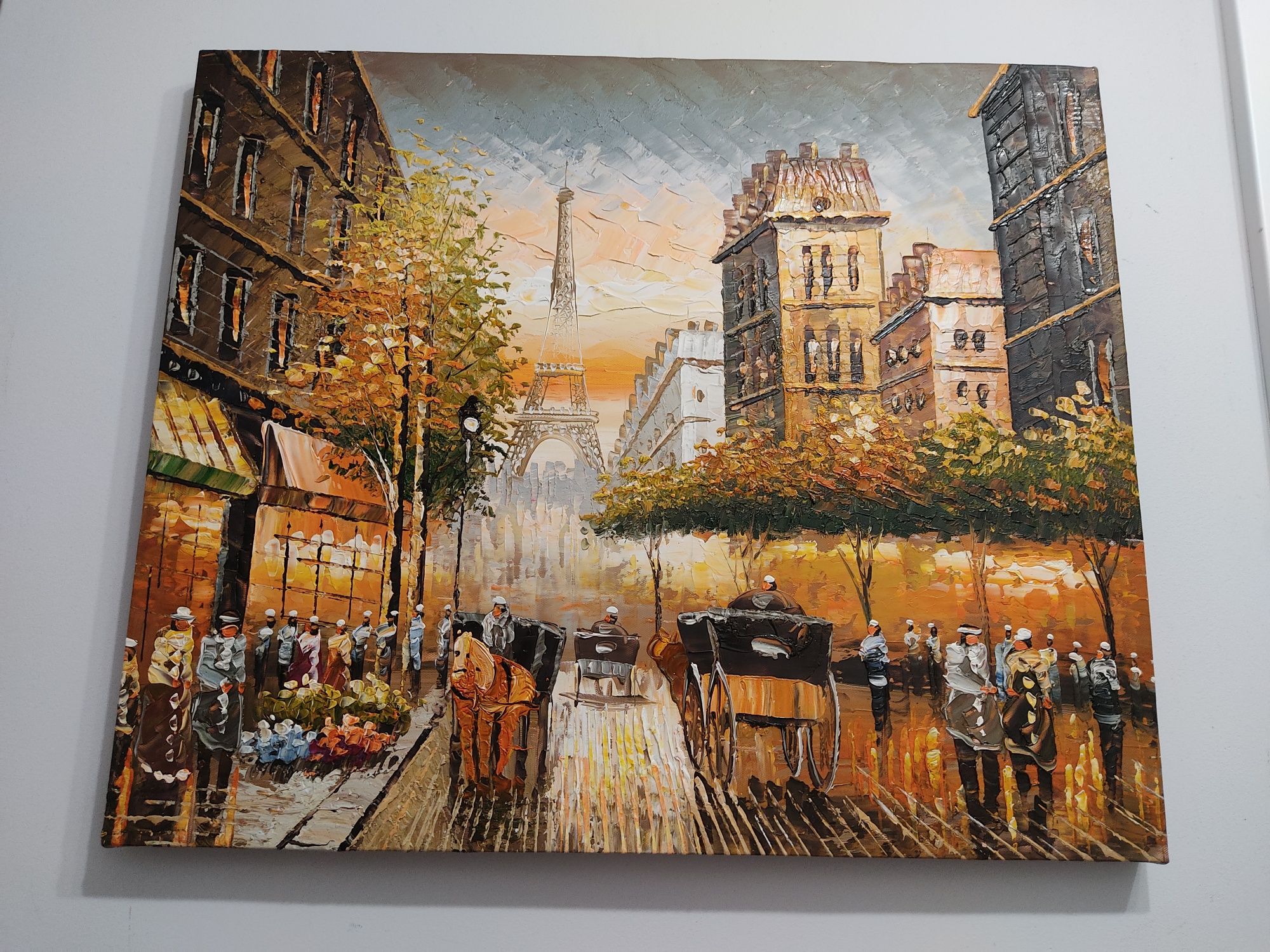 "Paris"-wspaniały obraz olejny na płótnie!