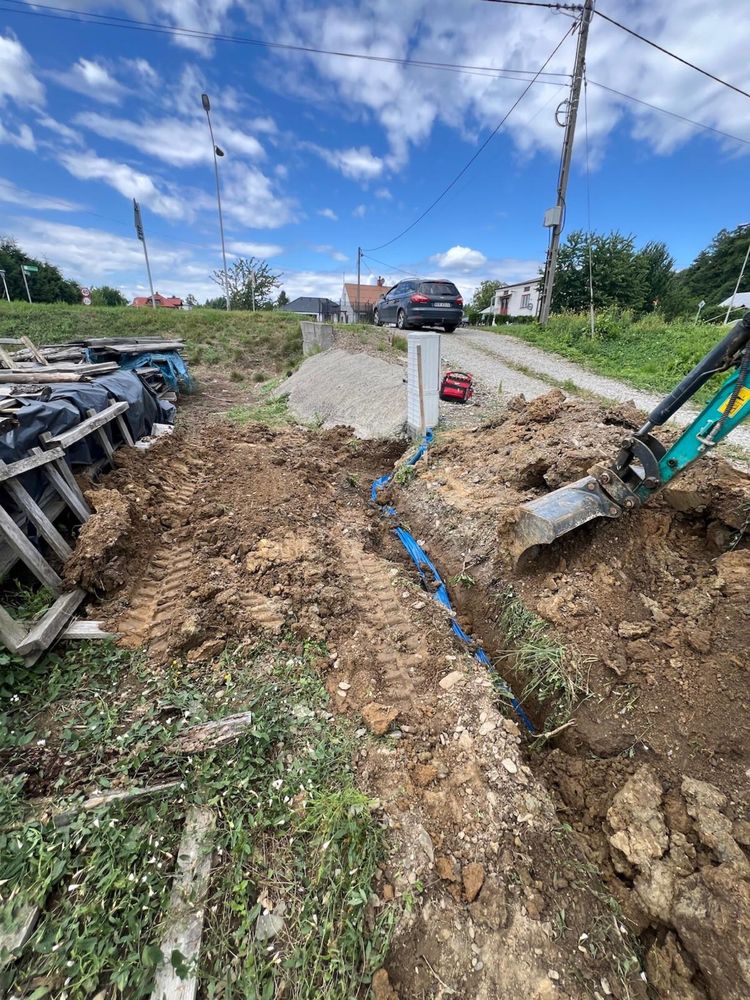 Minikoparka z operatorem WLZ, PGE, odwodnienia Jasło Krosno Gorlice