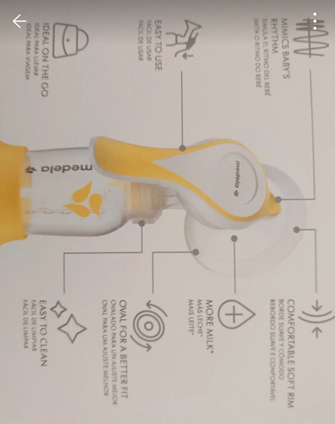 Máquina extratora de leite materno manual Medela