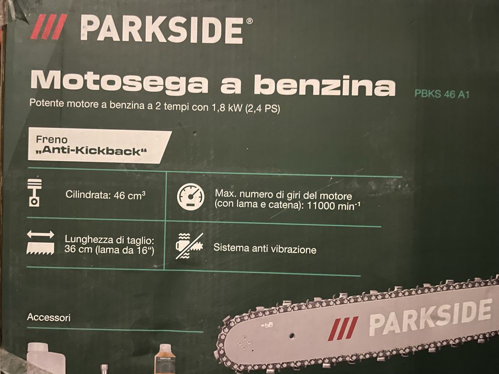 Motosserra a gasolina Parkside c/ Sistema antivibração PBKS 46 A1