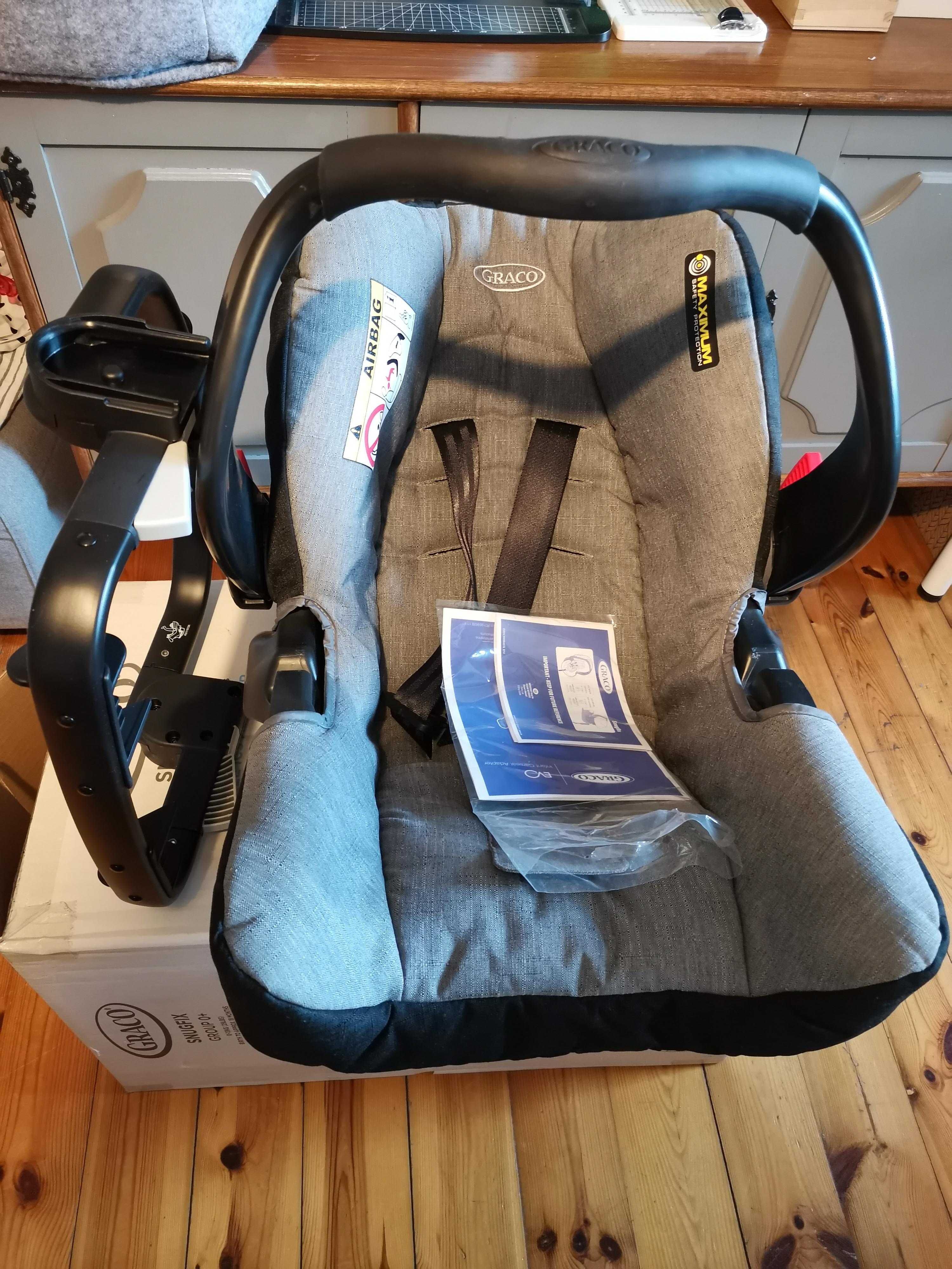 fotelik Graco Snugfix 0-13 kg z wkładką niemowlęcą i adapterem ICS