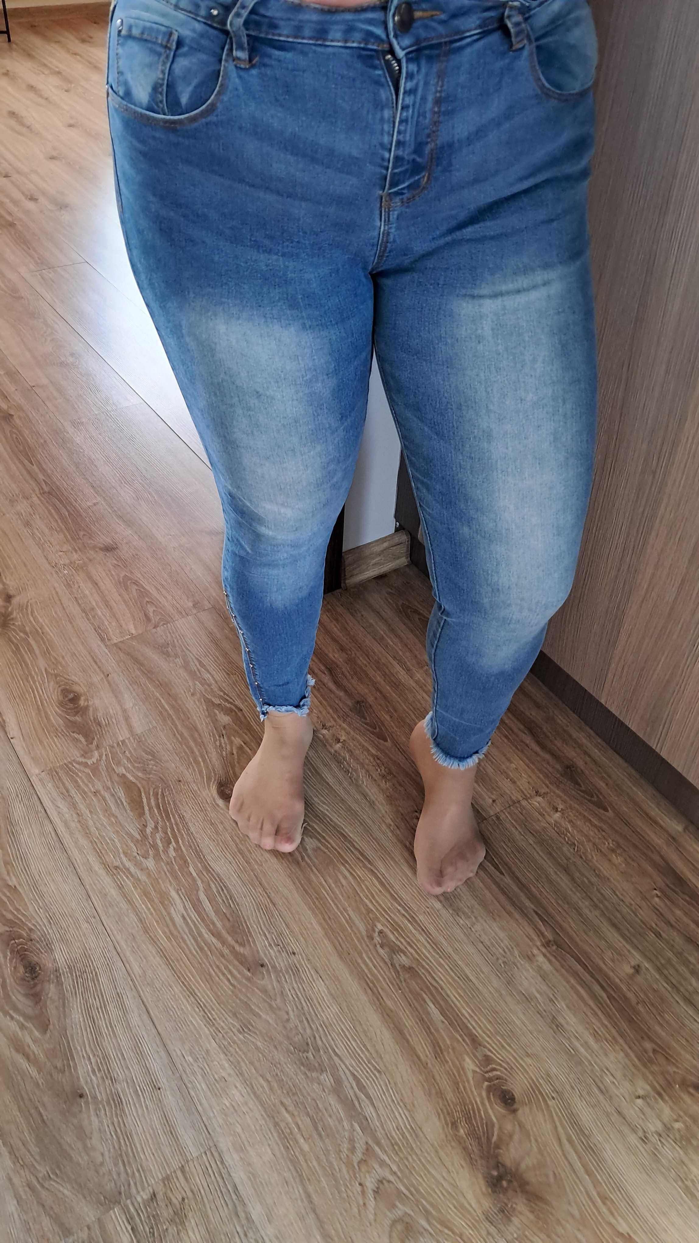 Spodnie Jeansowe damskie Pas 90 cm +laikra nawet do 100 cm dł.90 cm