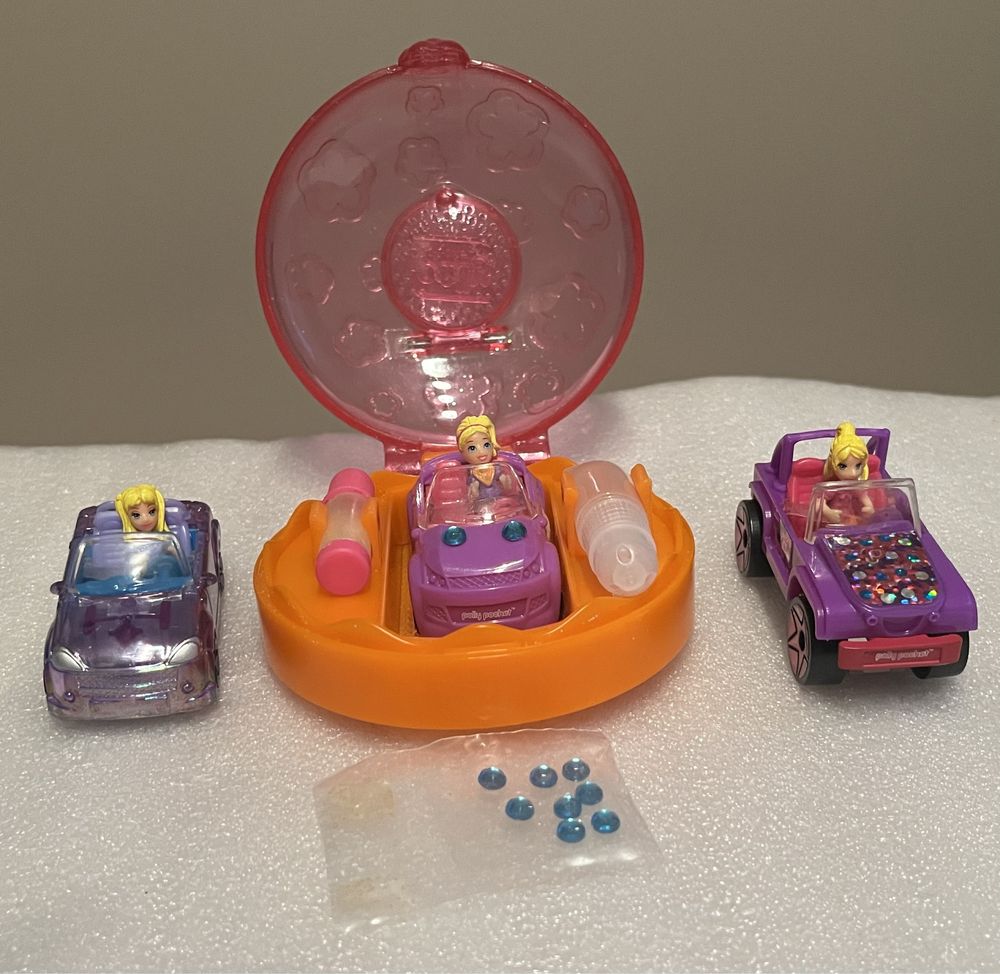 Polly pocket zestaw laleczek z samochodzikami