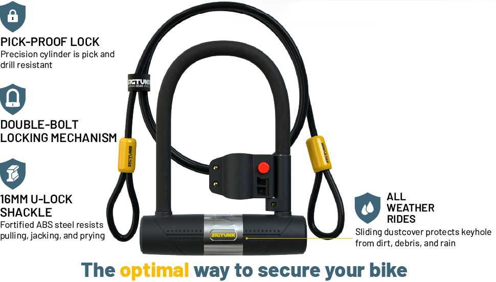 Zabezpieczenie rowerowe U-lock SIGTUNA 16mm zapięcie blokada linka