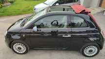 Fiat 500 cabrio, czerwony dach, czujniki parkowania, super stan