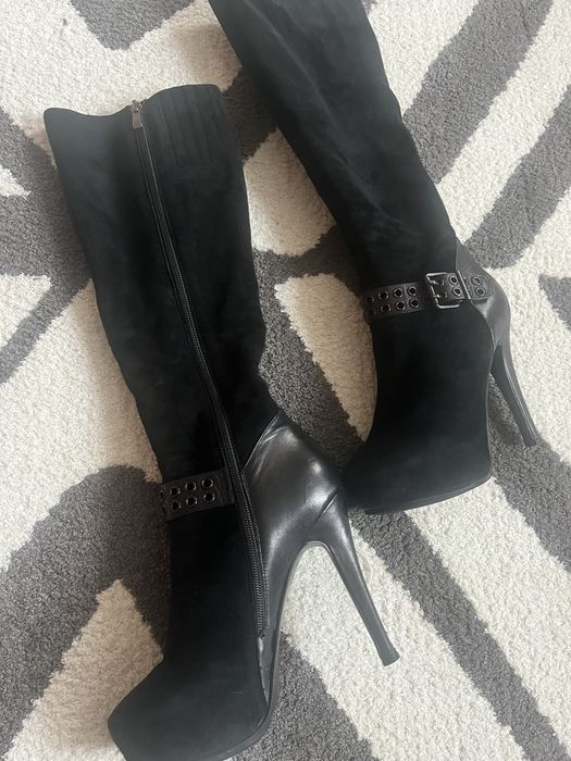 Сапожки натуральний замш та шкіра