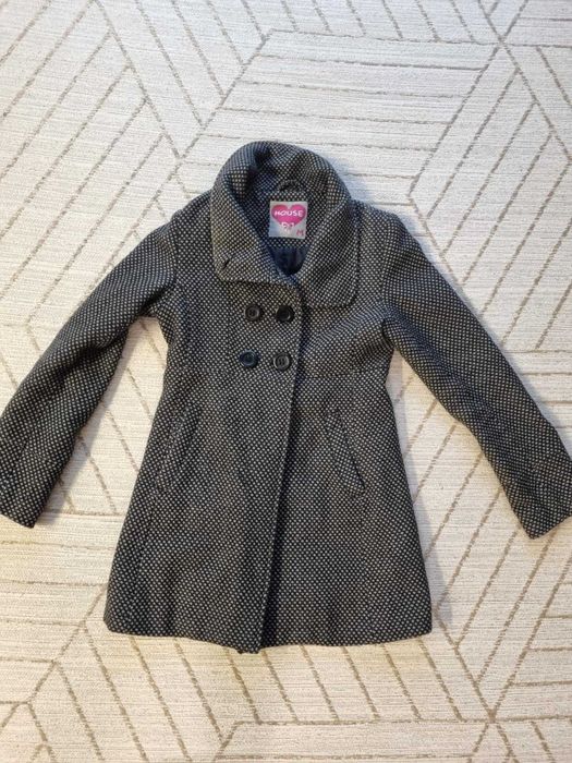 Jesienny/wiosenny płaszcz - w drobny wzór psi ząb