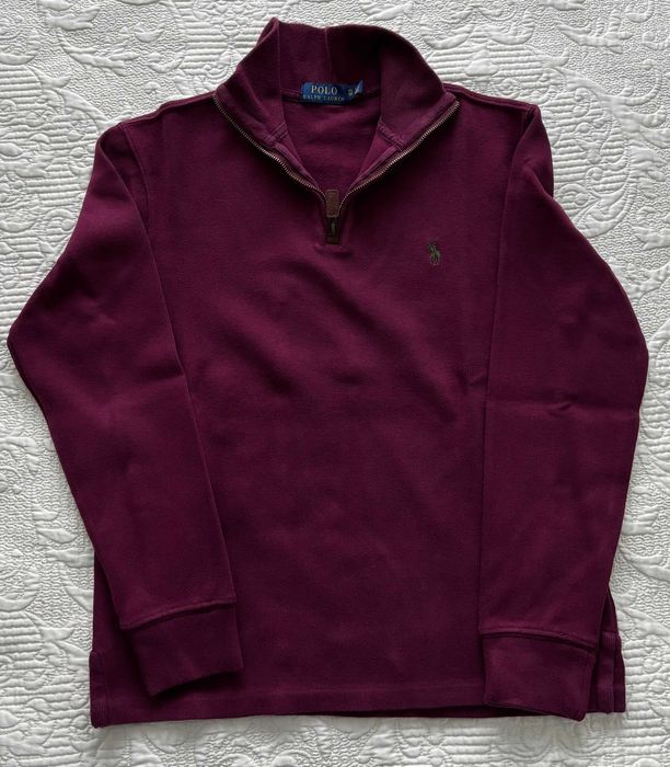Pullover malha algodão c/ 1/4 zip bordô XS - Polo Ralph Lauren