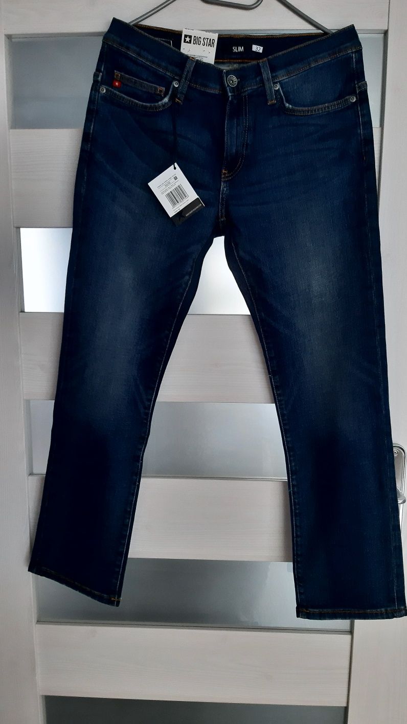 Spodnie jeans męskie dopasowane Terry 484