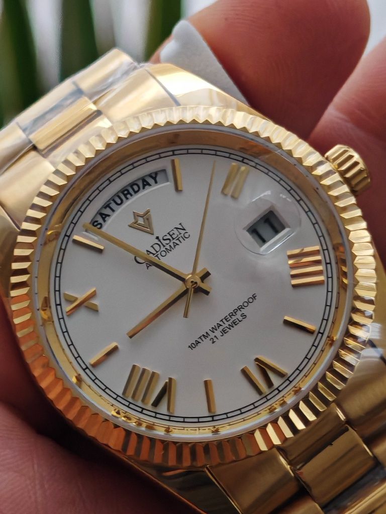 Nowy Zegarek Cadisen Automatic w kolorze złota