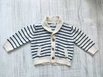 Bouthou r. 74 sweter sweterek beżowy w paski rozpinany